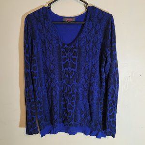 Marled Blue Snakeskin Top M